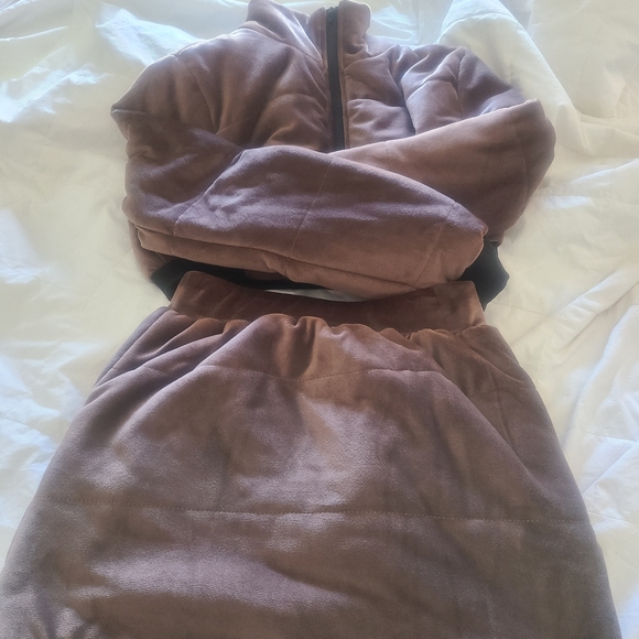 🤎NWT Fashion Nova Brown Velour Shirt Set with pockets! - Picture 7 of 10